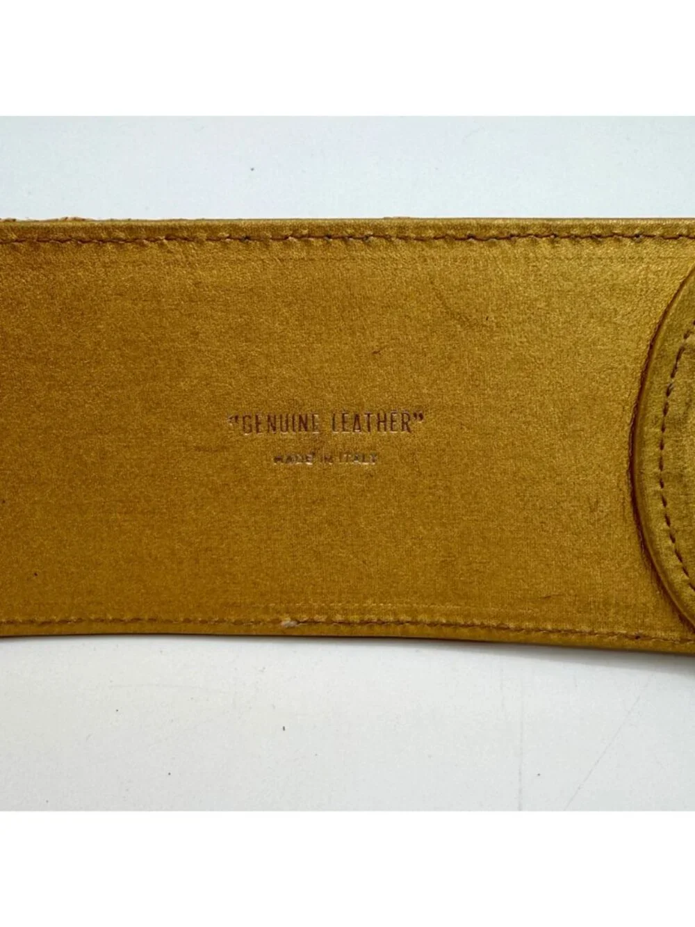Vintage Paloma Picasso Italy Gold Woven Genuine Leather Wide Belt Size Large
